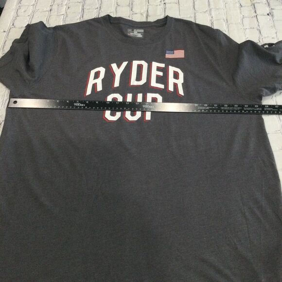 Under Armour T-Shirt Men's Size 3XL Gray Ryder Cup 2016 USA Heat Gear Vintage - Picture 6 of 10